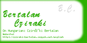 bertalan cziraki business card